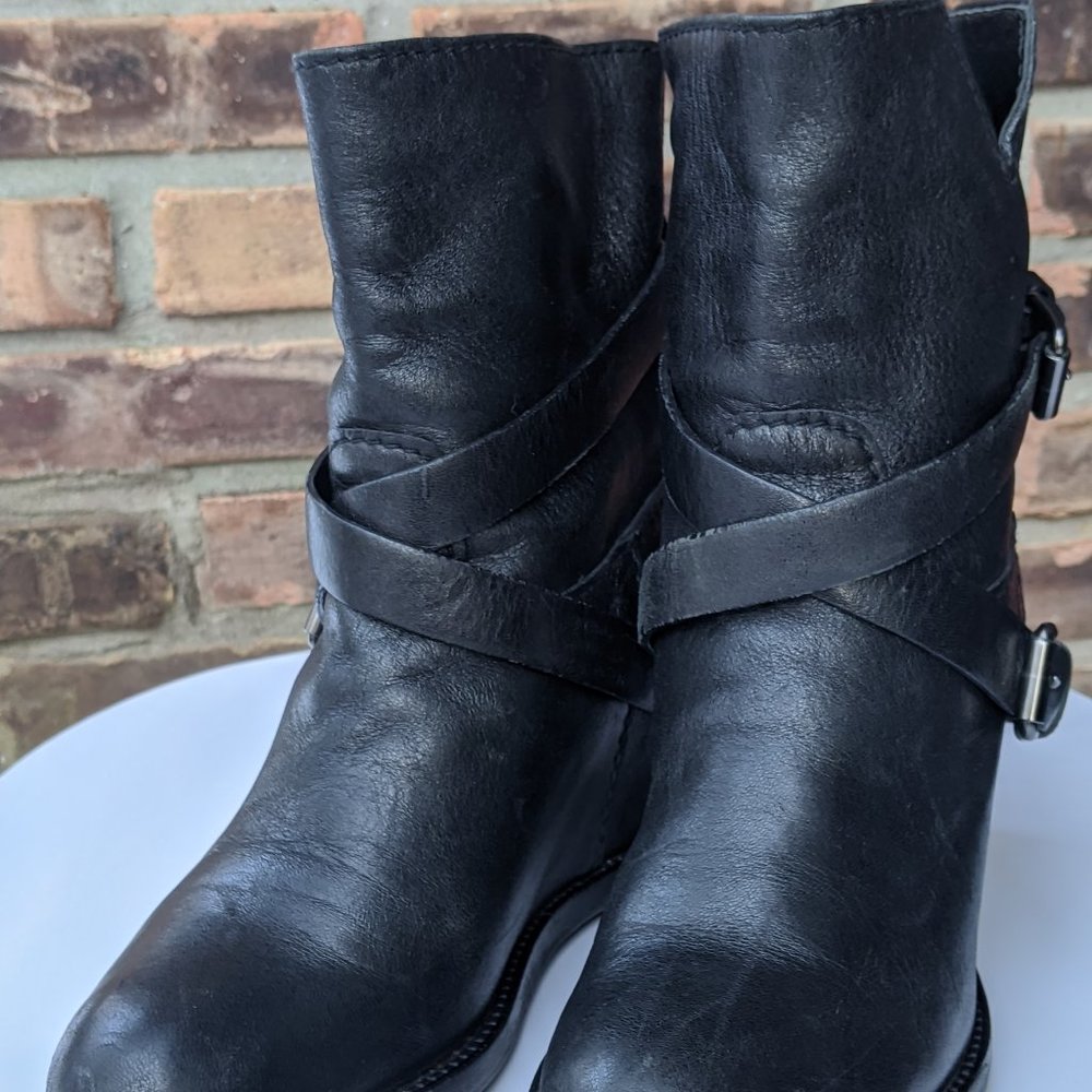 Miu Miu leather black wedge ankle boots size 39